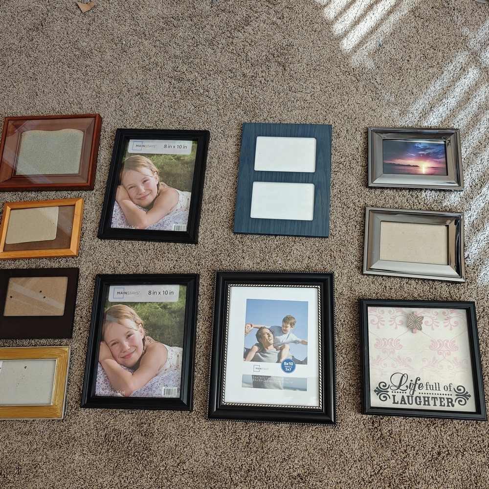 Assorted Picture Frame Set - Black, Brown, Gold, Silver